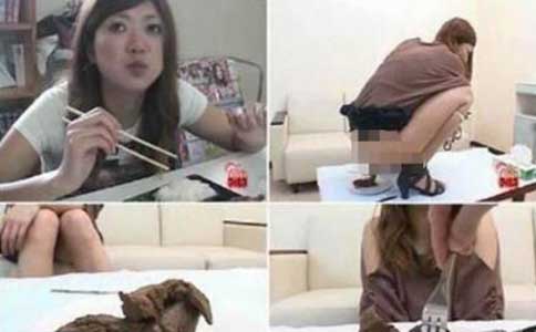 日本人吃屎是真的吗?少女吃大便现拉现吃
